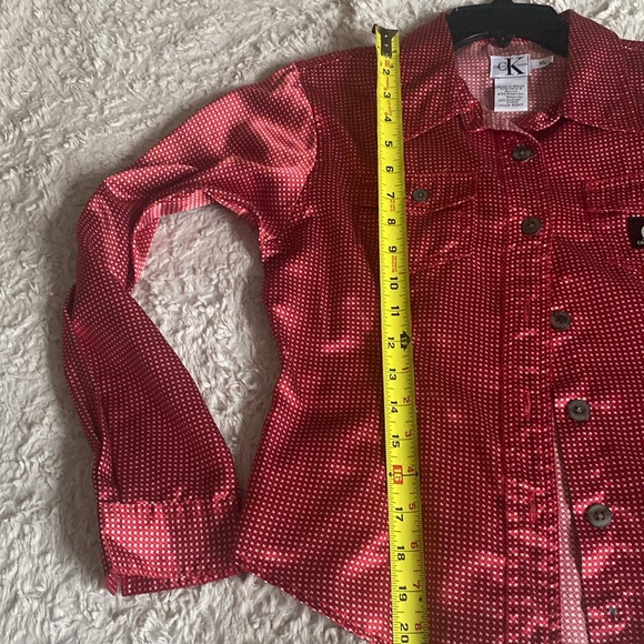 CALVIN KLEIN BUTTON DOWN BLOUSE - Picture 8 of 8